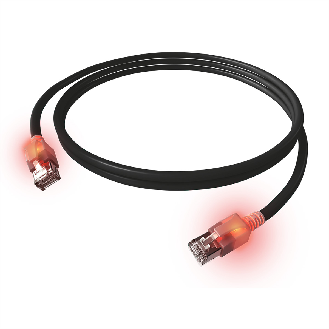 EasyLan DualBoot LED Patchkabel RJ45 S/FTP Kat.6A (Class EA), mit saCon Stecker, LSOH, schwarz, 5 m-Beschreibung lesen