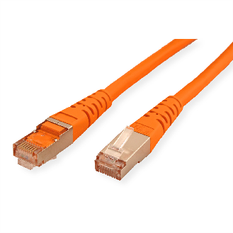 Cordon ROLINE Cat.6 (Classe E) S/FTP (PiMF), orange, 1 m-Lire la description