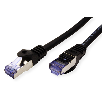Cordon ROLINE S/FTP(PiMF) Cat.6A / 10 Gigabit, LSOH, Component Level, noir, 0,3 m-Lire la description