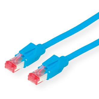 Cordon DÄTWYLER Cat.6 (Classe E) S/FTP, CU 7702 flex LS0H, Hirose TM21, bleu, 20 m-Lire la description
