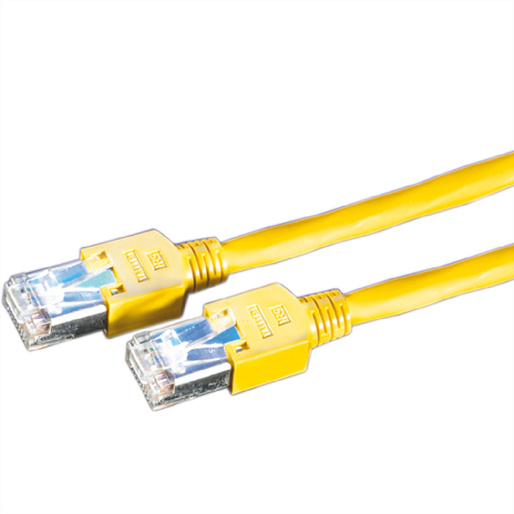 Cordon KERPEN Cat.5e (Classe D) D1-20 SF/U, croisé, jaune, 2 m-Lire la description