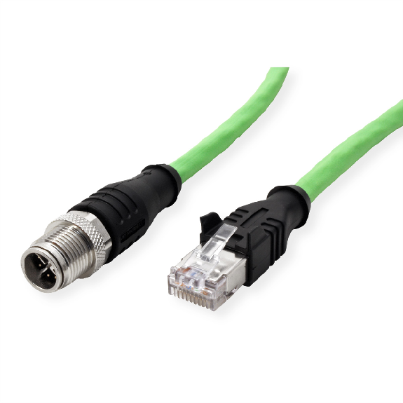 METZ CONNECT Verbindungsleitung M12 ST-RJ45 ST, 8-pol X-kodiert, gerade-gerade, 5 m-Beschreibung lesen