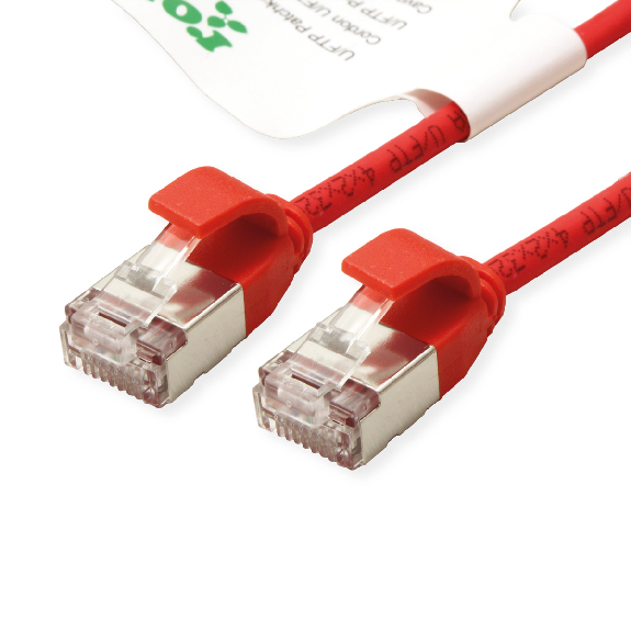 ROLINE GREEN Cordon DataCenter U/FTP Cat.6A (Classe EA), LSOH, slim, rouge, 1 m-Leggi tutto