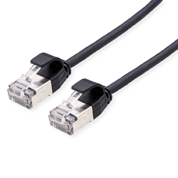 ROLINE U/FTP DataCenter Patchkabel Kat.6A (Class EA), LSOH, slim, schwarz, 2 m-Beschreibung lesen