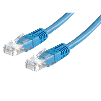 Cordon ROLINE Cat.5e (Classe D) UTP confectionné, bleu, 1 m-Lire la description