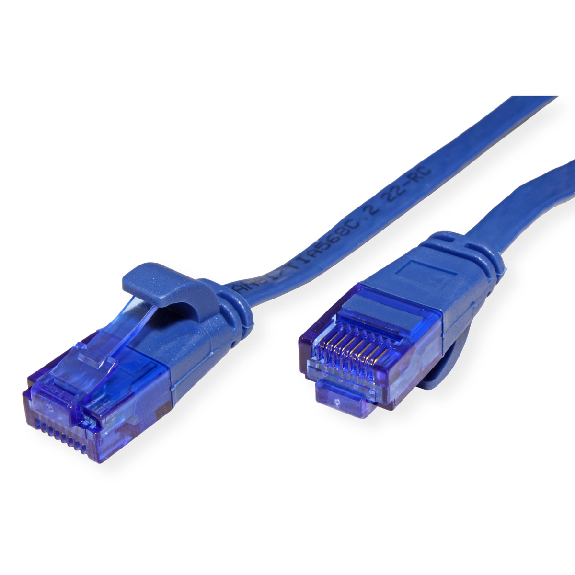 VALUE Patchkabel Kat.6A (Class EA) UTP, extra-flach, blau, 0,5 m-Beschreibung lesen