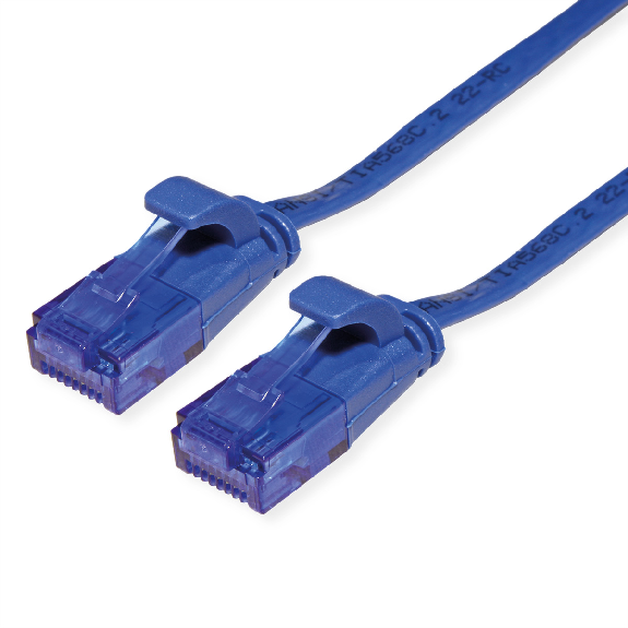 VALUE Patchkabel Kat.6A (Class EA) UTP, extra-flach, blau, 0,5 m-Beschreibung lesen