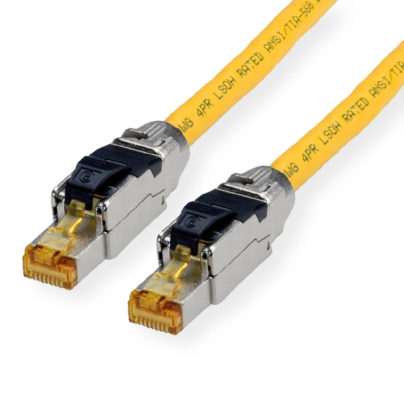 ROLINE S/FTP-(PiMF-) Patchkabel Kat.8 (Class I), LSOH, Massivdraht, gelb, 2 m-Beschreibung lesen