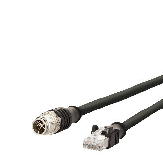 METZ CONNECT Verbindungsleitung M12 ST-RJ45 ST, 4-polig X-kodiert, schwarz, 2 m-Beschreibung lesen