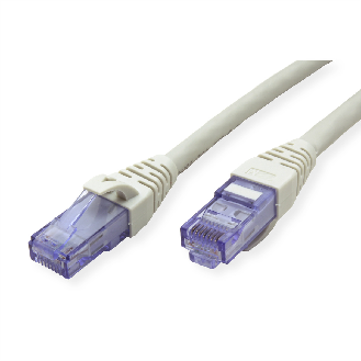 Cordon ROLINE UTP Cat.6A / 10 Gigabit, Component Level, LSOH, gris, 0,3 m-Lire la description