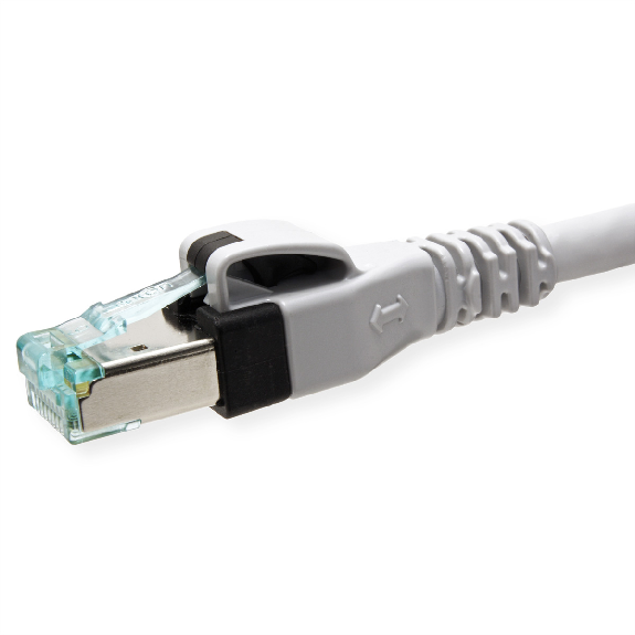 Cordon EasyLan DualBoot PushPull IP20, Cat.6A (Classe EA), S/FTP, gris, 5 m-Lire la description