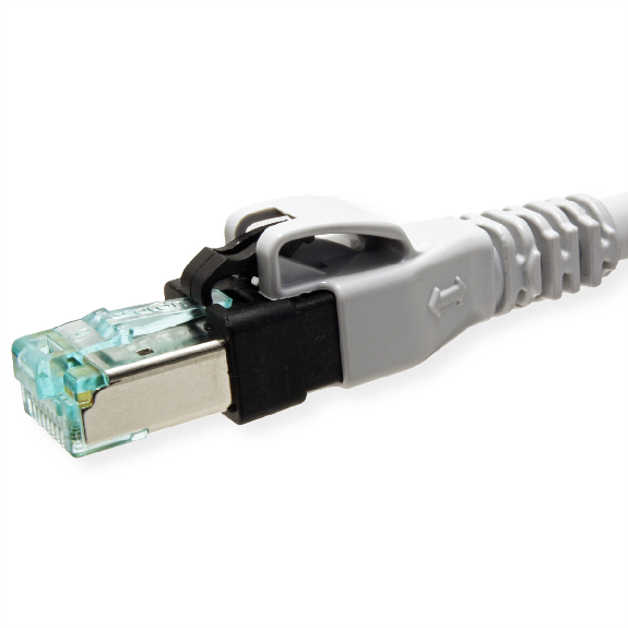 Cordon EasyLan DualBoot PushPull IP20, Cat.6A (Classe EA), S/FTP, gris, 5 m-Lire la description