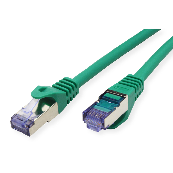 Cordon ROLINE S/FTP(PiMF) Cat.6A / 10 Gigabit, LSOH, Component Level, vert, 0,3 m-Lire la description