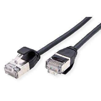 ROLINE Cordon DataCenter U/FTP Cat.6A (Classe EA), LSOH, slim, noir, 0,15 m-Lire la description