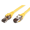 Cordon ROLINE Cat.8 (Classe I) S/FTP (PiMF) fils tressés, LSOH, jaune, 3 m