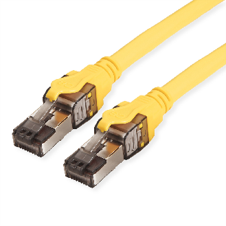Cordon ROLINE Cat.8 (Classe I) S/FTP (PiMF) fils tressés, LSOH, jaune, 3 m-Lire la description