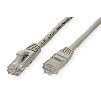 Cordon VALUE Cat.6 (Classe E) UTP LSOH, gris, 0,5 m-Lire la description