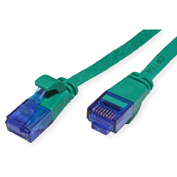 Cordon VALUE Cat.6A (Classe EA) UTP confectionné, plat, vert, 5 m Cordon VALUE Cat.6A (Classe EA) UTP confectionné, plat, vert, 5 m-Lire la description