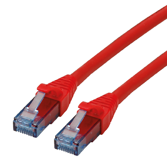 Cordon ROLINE UTP Cat.6A / 10 Gigabit, Component Level, LSOH, rouge, 2 m-Lire la description