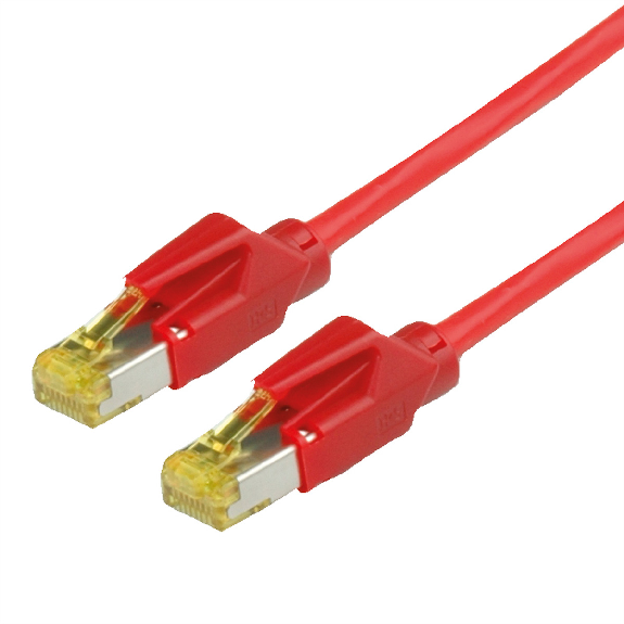 Cordon DRAKA Cat.6A (Classe EA) UC900 / HIROSE TM31, rouge, 2 m-Lire la description