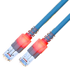 EasyLan DualBoot LED Patchkabel RJ45 S/FTP Kat.6 (Class E), mit saCon Stecker, LSOH, blau, 25 m