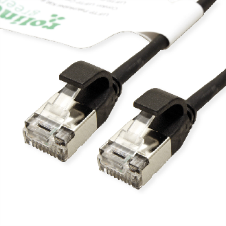 ROLINE GREEN U/FTP Patchkabel Kat.6A (Class EA), LSOH, slim, schwarz, 1 m-Beschreibung lesen
