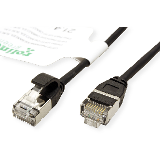 ROLINE GREEN U/FTP Patchkabel Kat.6A (Class EA), LSOH, slim, schwarz, 1 m-Beschreibung lesen