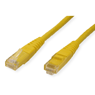 Cordon ROLINE Cat.6 (Classe E) UTP, jaune, 0,5 m-Lire la description