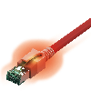 EasyLan DualBoot LED Patchkabel RJ45 S/FTP Kat.6A (Class EA), mit saCon Stecker, LSOH, rot, 2 m