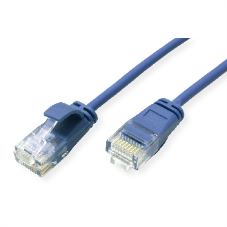 ROLINE GREEN UTP Patchkabel Kat.6A (Class EA), LSOH, slim, blau, 0,3 m-Beschreibung lesen
