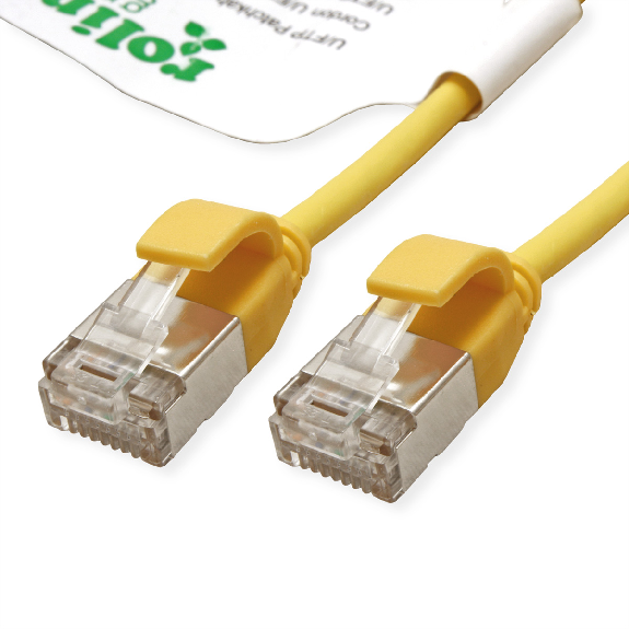 ROLINE GREEN Cordon DataCenter U/FTP Cat.6A (Classe EA), LSOH, slim, jaune, 5 m-Lire la description