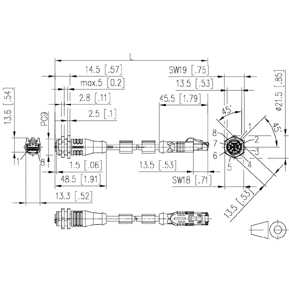 METZ CONNECT Câble Ethernet industriel M12-RJ45, codage X, 2 m-Lire la description
