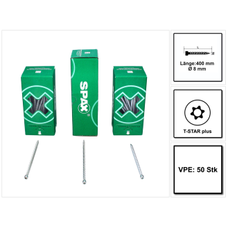 SPAX ZylKo T-STAR+ 8,0x400 VG Wirox-Beschreibung lesen