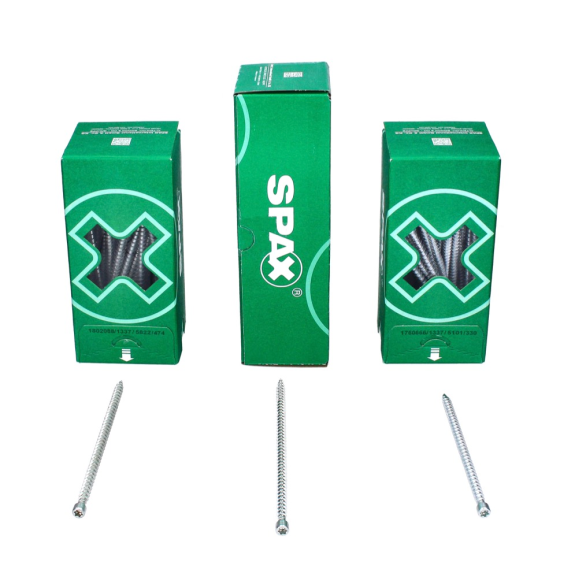 Vis SPAX IN.FORCE 8,0 x 300 mm 50 pièces Torx T-STAR Plus T40 (1221010803005) culasse entièrement filetée Foret WIROX CUT.-Lire la description