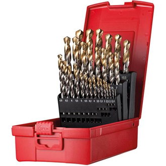 Spiralbohrer Set 1-13mm x0,5+KL A002 in Box 118G Typ N 4xD 29tlg. Tin Tip A095206 Dormer-Beschreibung lesen