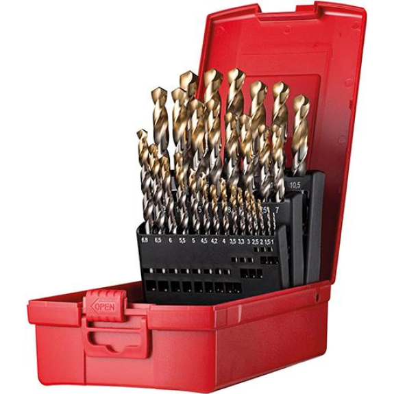 Spiralbohrer Set 1-13mm x0,5+KL A002 in Box 118G Typ N 4xD 29tlg. Tin Tip A095206 Dormer-Beschreibung lesen