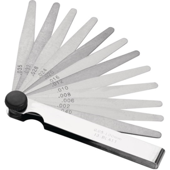 Fühlerlehre Blattstärke 0,05-1,0 mm Stahl Länge 100 mm Blattanzahl 13 S Fühlerlehre Blattstärke 0,05-1,0 mm Stahl Länge 100 mm Blattanzahl 13 S-Beschreibung lesen