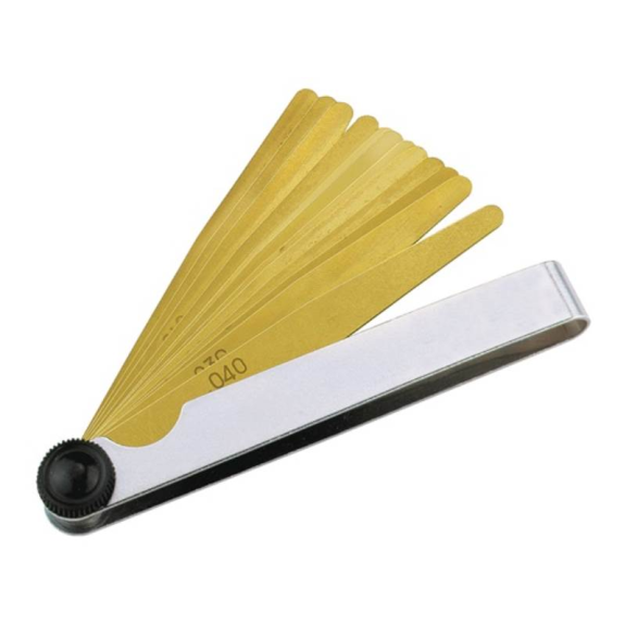 Fühlerlehre  Blattstärke 0,05-1,0 mm Messing Länge 100 mm Blattanzahl 13-Beschreibung lesen