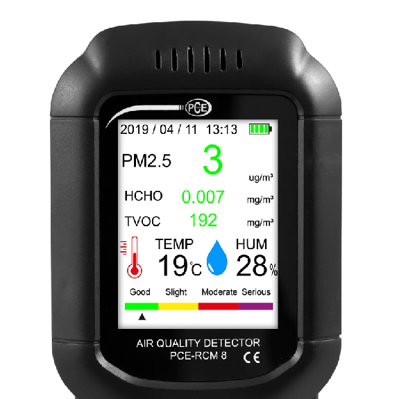 PCE Instruments Luftqualität-Detektor PCE-RCM 8 |Massenkonzentration PM 1,0 |PM 2,5 |PM 10 |0 ... 999 µg/m³-Beschreibung lesen