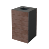 Cestino 100 L in metallo e legno riciclato