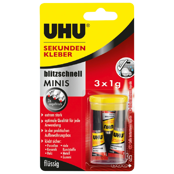 Sekundenkleber blitzschnell Minis, 3 g, flüssig-Beschreibung lesen