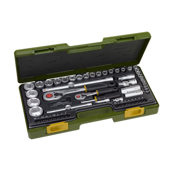 Proxxon Steckschlsselsatz mit Knppelratschen, 1/4" und 1/2" (65-teilig)-Beschreibung lesen