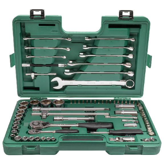 1/4" & 1/2" 6-Kant Steckschlüssel & Ringmaulschlüssel Set, 76-teilig-Beschreibung lesen