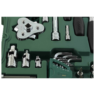 124 Tlg. 1/4", 3/8" & 1/2" 6-Kant Steckschlüssel & Ringmaulschlüssel Set,-Beschreibung lesen