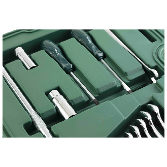 124 Tlg. 1/4", 3/8" & 1/2" 6-Kant Steckschlüssel & Ringmaulschlüssel Set,-Beschreibung lesen