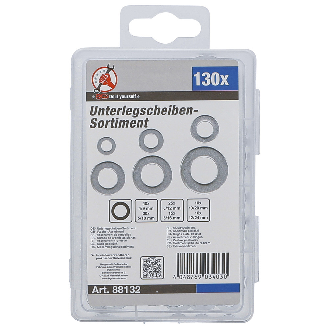 Unterlegscheiben-Sortiment, Ø 4-12 mm (innen), 130-teilig-Beschreibung lesen