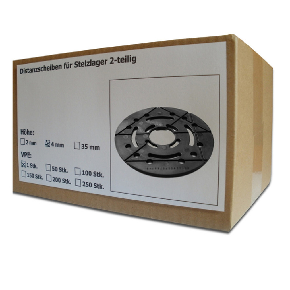 Distanzscheibe für Stelzlager 2-teilig, Höhe 4 mm Distanzscheibe für Stelzlager 2-teilig, Höhe 4 mm-Beschreibung lesen