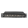 Patchpanel, Cat. 6A, 10", geschirmt 12-Port, 1HE, schwarz