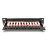 Patchpanel, Cat. 6A, 10", geschirmt 12-Port, 1HE, schwarz