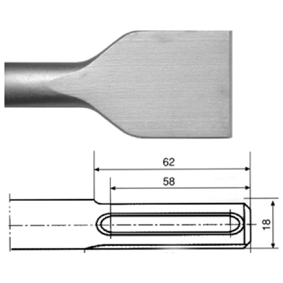 Spatmeißel, SDS-max Aufnahme, Länge 400 mm, Breite 50 mm Spatmeißel, SDS-max Aufnahme, Länge 400 mm, Breite 50 mm-Beschreibung lesen